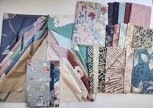 32x Lot Vtg 80s 90s 25x26 Polished Cotton Interior Design Drapery Sewing Fabric - Picture 1 of 24