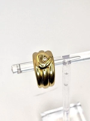 Original Chopard Happy Diamond Ring 750 Gelbgold Herz Brillant Saphirglas RG 56 - Bild 1 von 4