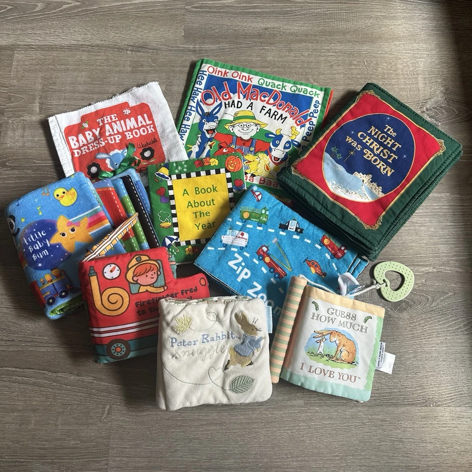 Baby ребенка ясельного возраста мягкая ткань интерактивные книги лот из 9 винтажный до сих пор Питер кролик - Изображение 1 из 4