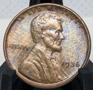 1936 Lincoln Wheat Cent AU - Picture 1 of 6