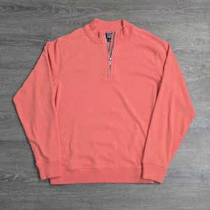 CUTTER & BUCK 1/4 Viertel Reißverschluss Baumwolle Langarm Pullover Koralle Rosa Herren Large - Bild 1 von 13