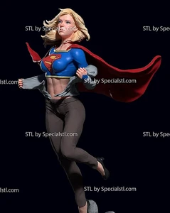 Schönes Supergirl mit Brille! 3D gedruckt 16k! Custom! Bemalt oder unbemalt! - Bild 1 von 12