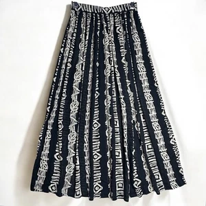 Vintage Midi Skirt Size M Sheer Black Ivory Geo Print Artsy  Whimsigoth NWT - Picture 1 of 14