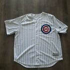 Majestic Chicago Cubs Cool Base Pinstripe Tackle Twill Baseball Jersey White 2XL
