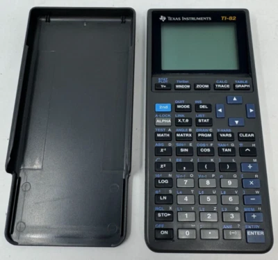 Texas Instruments TI-82 Graphing Calculator With Cover Gray * Tested Working - Image 1 of 4