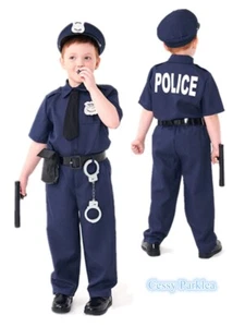 W-P3-3 Boys Police Book Week Halloween Costume & Accessories - Picture 1 of 11