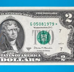 May 8, 1979 / 5 August 1979 (G 05081979 *) BIRTHDAY Note $2 Two Dollar Bill *UNC - Picture 1 of 4