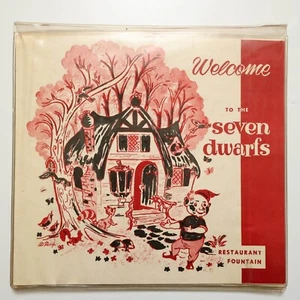 Vintage Seven Dwarfs Restaurant & Fountain Menu Wheaton IL Rare - Picture 1 of 6