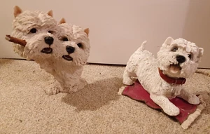Sherratt Simpson Westies Playing with Stick Dogs On red rug figurines Leonardo - Picture 1 of 16