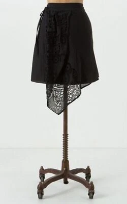 Leifnotes Westwood Skirt Size 10 Anthropologie Black Asymmetrical Hem - Image 1 of 4