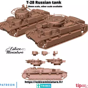WW2 Russian T-28 Tank Set (3D PRINTED) - Picture 1 of 1