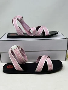 New Guess Gleemi Women’s Flat Straps Around the Ankle Sandal Size 6 Pink - Picture 1 of 6
