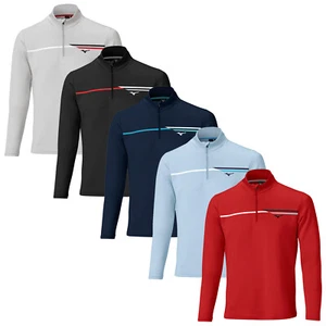 Suéter ligero de golf Mizuno Breeze a rayas en T media cremallera para hombre capa media - Imagen 1 de 11