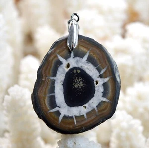 Septaria 89 Karat - Anhänger Halb Geode Naturstein - Marokko / FO48 - Bild 1 von 2