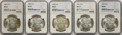✯ MS63 Morgan Silver Dollars PCGS NGC ✯ 1878-1904 ✯ P S O Mints - Image 1 of 4