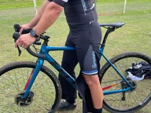 HUDS Full Length Zip Up Warm Up CX Race Cycling Unisex Tights In Black All Sizes - Picture 1 of 9