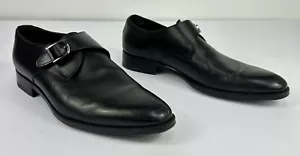 Ermenegildo Zegna Monk Strap Leather Dress Shoes Mens Black Size 10 - Picture 1 of 14