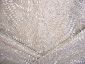 12Y Lee Jofa ED85149 Meander Silk Embroidered Fern Leaf Silk Upholstery Fabric - Picture 1 of 4
