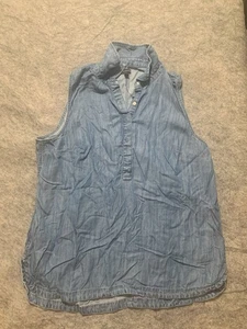 Talbots Tanktop Damen Gr. XL Chambray Jeansbluse ärmellos neu ohne Etikett 0789 - Bild 1 von 11