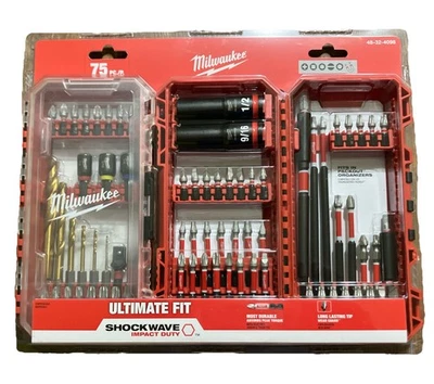Milwaukee SHOCKWAVE 75PC Drill Drive Fasten Set Impact Duty Tool Kit PACKOUT - Image 1 of 4