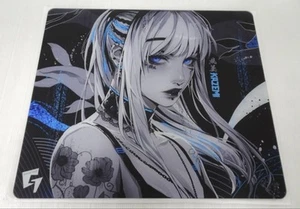 GLSSWRKS Kazemi Limited Art Glass Gaming Mouse Pad Black Blue Large Size - Picture 1 of 4