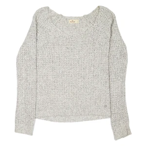 HOLLISTER Womens Jumper Grey Chunky Knit S - Picture 1 of 6