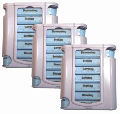 CBK-MS 3x 7 Tage Dosierer Pillenbox Tablettenbox Medikamentendosierer Pillendose
