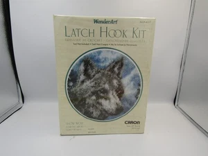 WonderArt Caron Latch Hook Kit #4117 Snow Wolf 18" Round – NEW Sealed - Picture 1 of 3