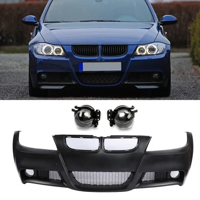 Front Bumper Kit W/Fog Fit M-Tech Style For BMW E90 E91 3-Series 2006-2008 Foto 1 de 4
