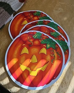 Vintage Halloween Jack-o-Lantern Tischsets T.C. 90er Set (4) 15" - Bild 1 von 8