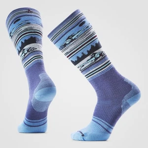 Adult SMARTWOOL Snowboard Snowmobile Over The Calf Socks   NIGHTFALL BLUE - Picture 1 of 2