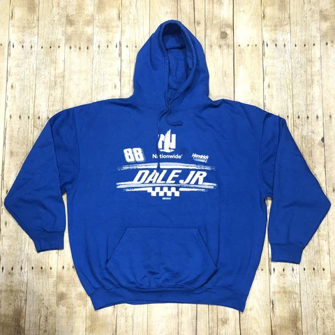 Dale Earnhardt Jr Hoodie Men 2XL Blue Sweatshirt NASCAR 88 Racing Pullover Adult Cover