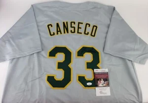 JOSE CANSECO  SIGNED  CUSTOM  XL  OAKLAND A'S GREY JERSEY, JSA COA #AD86642 - Picture 1 of 5