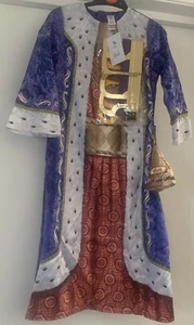 TU BOYS KING FANTASIA COSTUME CON CORONA & ORO 7-8 ANNI NUOVO CON ETICHETTE REGALO DI NATALE NUOVO - Foto 1 di 15
