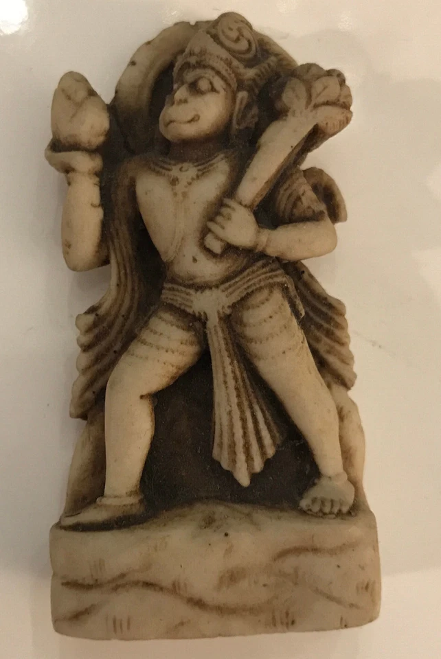 Estatua de piedra de jabón hecha a mano vintage de 2,5" mono Hanuman NOI Foto 1 de 4