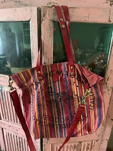 Fuchsia Campomaggi Canvas pink Shopper / Umhängetasche / gestreift / NEU - Bild 1 von 10