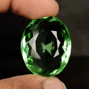 Piedra preciosa facetada de 84,25 quilates amatista verde suelta corte ovalado piedra de nacimiento de febrero - Imagen 1 de 4