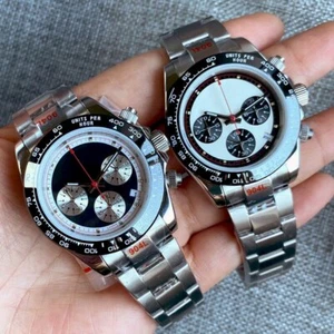 39mm Multi-Function Full Chronograph VK63 Quartz Mens Watch Rubber/Oyster Strap - Picture 1 of 20