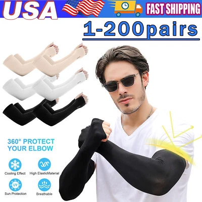 200Pairs Cooling Arm Sleeves Cover UVSun Protection Sports Outdoor For Men Women - Image 1 of 4