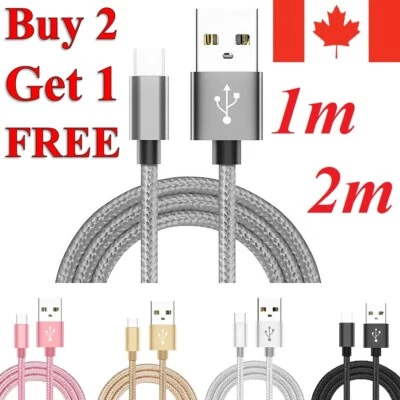 Braided Micro USB Charger Charging Cable for Samsung S7 / Edge S5 6 J3 LG G4 PS4 - Image 1 of 3