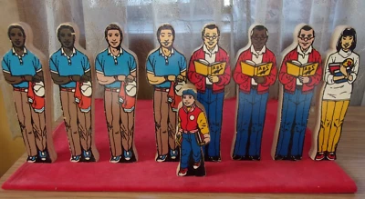 Guidecraft de colección madera trabajadores comunitarios profesor entrenador 9 piezas dos caras 8" usado en excelente estado Foto 1 de 4