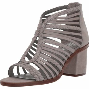 New Vince Camuto Womens Kestal Strappy Heeled Sandals Gray Leather Size 8 - Picture 1 of 4