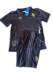Chiesa Kids Soccer Uniform small #7 slim Jersey Short Set Adidas NEW navy LION - Picture 1 of 6