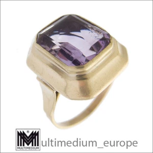 Anillo de oro amarillo 333 para mujer amatista 8 quilates vintage anillo de oro amarillo - Imagen 1 de 5