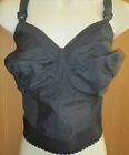 EXQUISITE FORM BLACK full support wire free POINTY BULLET long line BRA 38 DD
