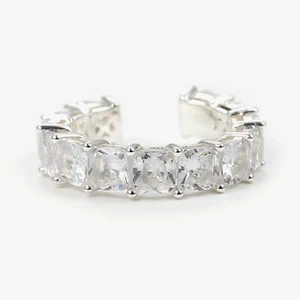 Ring offener Gliederring free size mit Zirkoniasteinen silber - Bild 1 von 1