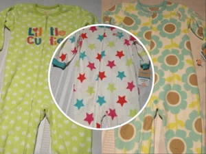 Carters Polyester Fleece One Piece Pajama Zip Front Sleepwear NWT Choice 2T - Picture 1 of 5