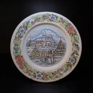 Assiette plate vide-poche déco faïence design vintage hiver Noël Italie N8436 - Imagen 1 de 12