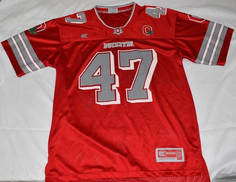Men's Red Colosseum Athletics Ohio State Buckeyes #47 Jersey Size Med AJ Hawk Cover