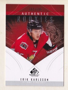 09-10 SP Game Used Erik Karlsson /699 Rookie Ottawa Senators RC 2009